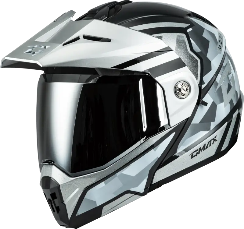 M17411074 Gmax Md-74 Striker Modular Helmet W Slvr Shield Slvr/Blu Mtlc Sm - RV and Auto Parts