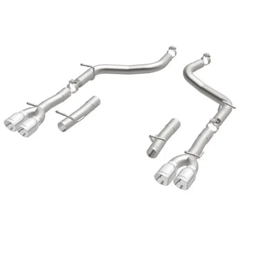 MagnaFlow Axle-Back SS 2.5in Quad Split Rear 3.5in Tip 2015 Dodge Challenger 3.6L V6 - Truck & Automotive