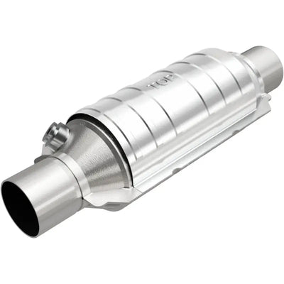 MagnaFlow Conv Univ 2in Inlet/Outlet Center/Center Round 11in Body L x 5.125in W 15in Overall - Truck & Automotive