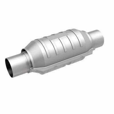 MagnaFlow Conv Univ 2in Inlet/Outlet Ctr/Ctr Round 9in Body L x 5.125in W x 13in Overall L 49 State 