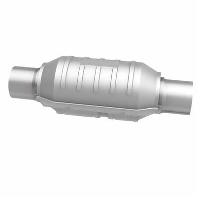 MagnaFlow Conv Univ 2in Inlet/Outlet Ctr/Ctr Round 9in Body L x 5.125in W x 13in Overall L 49 State 