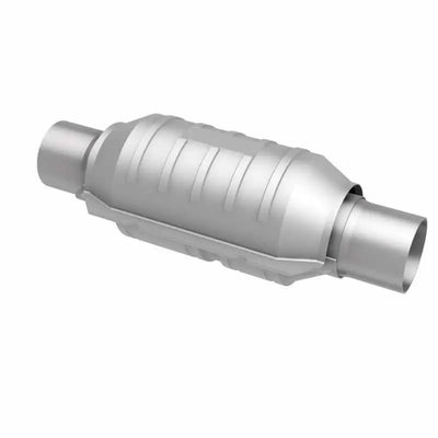 MagnaFlow Conv Univ 2in Inlet/Outlet Ctr/Ctr Round 9in Body L x 5.125in W x 13in Overall L 49 State 