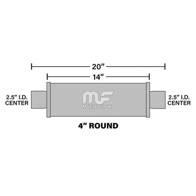 MagnaFlow Muffler Mag SS 14X4X4 2.5X2.5 