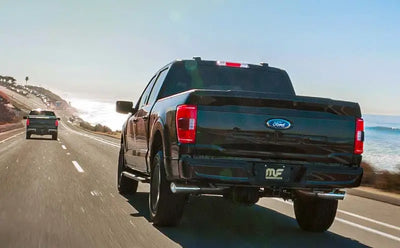 Black Ford pickup truck with MagnaFlow Street Series for a powerful engine tone on Ford Explorer