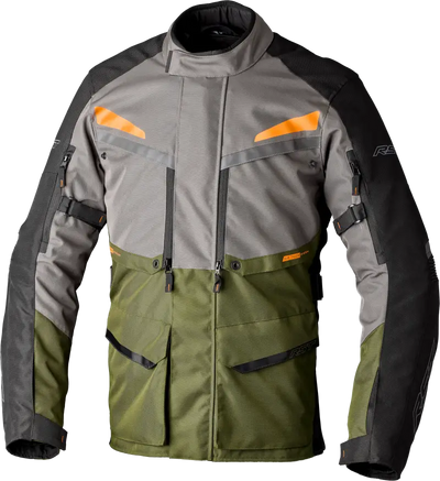 Maverick Evo Ce Jacket Khaki/Grey/Orange Textile Lg - RST