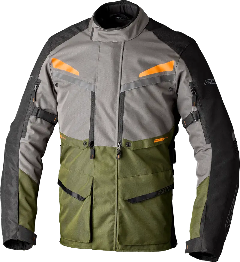 Maverick Evo Ce Jacket Khaki/Grey/Orange Textile Lg - RST