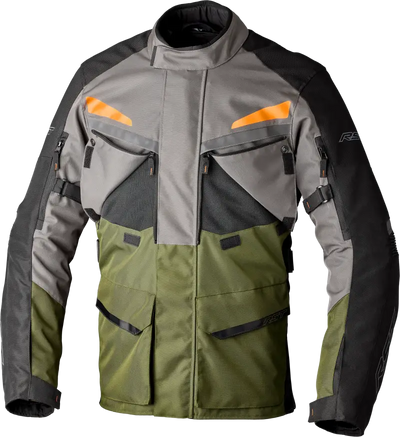 Maverick Evo Ce Jacket Khaki/Grey/Orange Textile Lg - RST