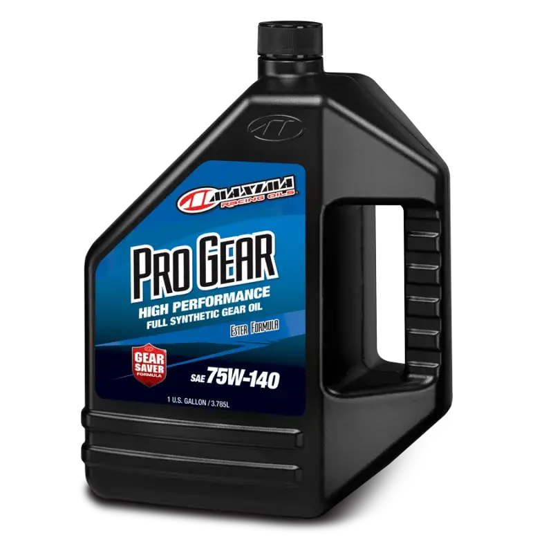 Maxima Performance Auto Pro Gear 75W-140 Full Synthetic Gear Oil 128oz container with blue and black label.