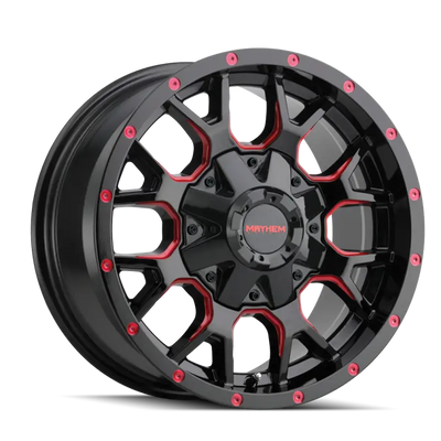Mayhem 8015 Warrior 17x9 / 5x127 BP / 18mm Offset / 87mm Hub Black w/ Prism Red Wheel - Truck & Automotive
