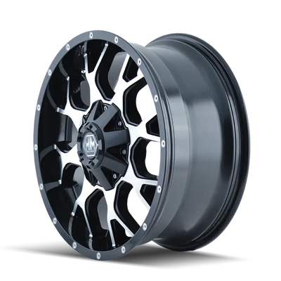 Mayhem 8015 Warrior 20x9 / 8x165.1 BP / 0mm Offset / 130.8mm Hub Black/Machined Face Wheel - Truck & Automotive