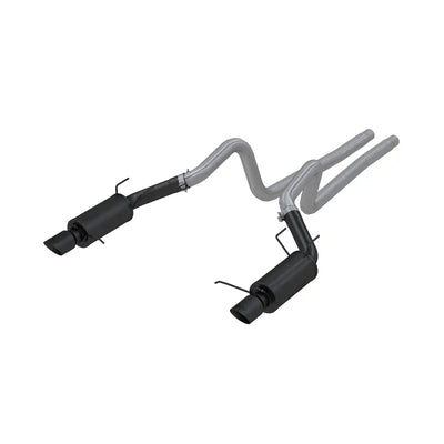 MBRP 11-14 Ford Mustang GT 5.0L 3in Cat Back Dual Split Rear Street Version 4in Tips - Black - Truck & Automotive