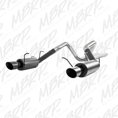 MBRP 11-14 Ford Mustang GT 5.0L 3in Cat Back Dual Split Rear Street Version 4in Tips - Black - Truck & Automotive