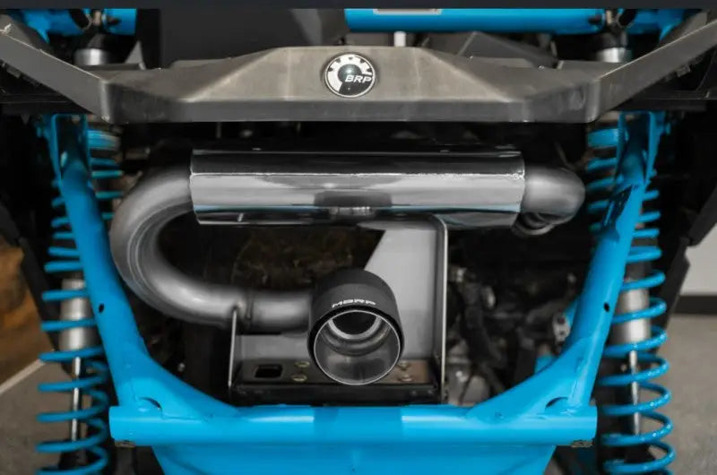 MBRP 17-21 Can-Am Maverick Turbo/Turbo R 2.5in Chamber Oval Turbo Back Exhaust - Carbon Fiber Tip - Truck & Automotive