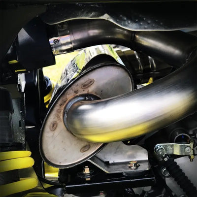 Shiny metal exhaust system for Can-Am Maverick Trail Sport Series X3 slip on upgrade