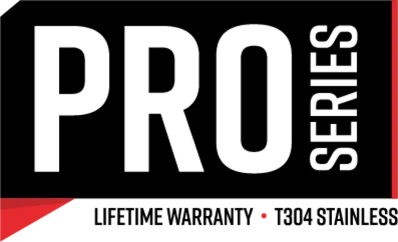 Pro Series logo on MBRP Ford Mustang 3in dual split dual wall exhaust tip