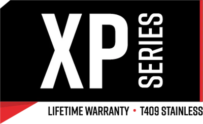XP Series logo on MBRP exhaust for Ford F-250 7.3L helps with exhaust flow