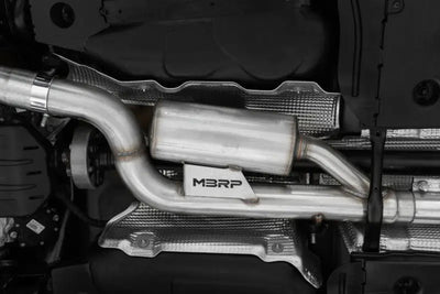 MBRP 2022 Volkswagon Golf R MK8 T304 Stainless Steel 3in Cat-Back Quad Rear Exit- Carbon Fiber Tips - Truck & Automotive