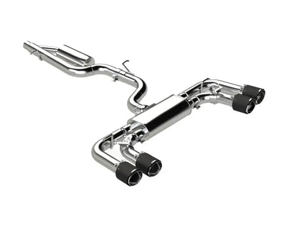 MBRP 2022 Volkswagon Golf R MK8 T304 Stainless Steel 3in Cat-Back Quad Rear Exit- Carbon Fiber Tips - Truck & Automotive