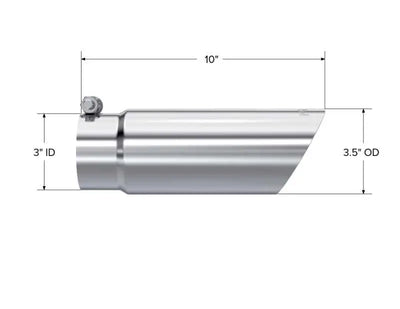 MBRP Universal Tip 3in O.D. Dual Wall Angled End 3 inlet 12 length - RV and Auto Parts