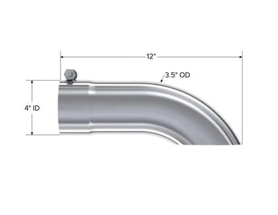MBRP Universal Tip 3in O.D. Turn Down 3 inlet 12 length - RV and Auto Parts