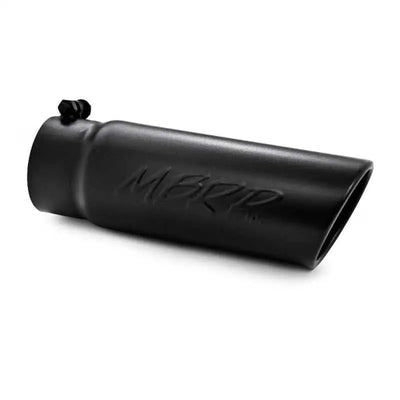 MBRP Universal Tip 4 O.D. Angled Rolled End 3.5 inlet 10 length- Black Finish - RV and Auto Parts