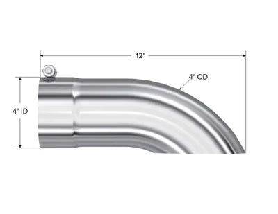 MBRP Universal Tip 4 O.D. Turn Down 4 inlet 12 length - RV and Auto Parts
