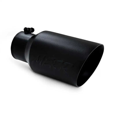 MBRP Universal Tip 6 O.D. Dual Wall Angled 4 inlet 12 length - Black Finish, sleek black-coated exhaust tip by MBRP, made with durable T304 stainless steel for style and performance.