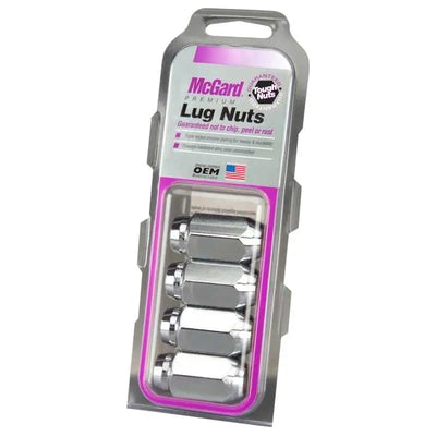 McGard Hex Lug Nut (Cone Seat) 9/16-18 / 7/8 Hex / 1.75in. Length (4-Pack) - Chrome 