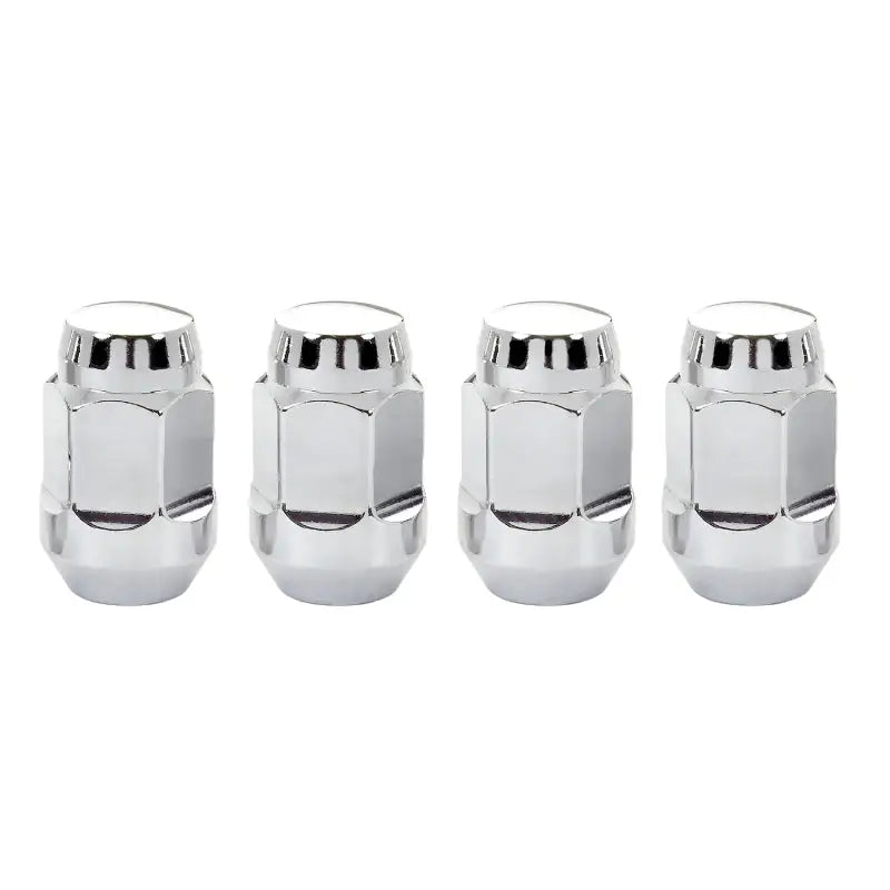 McGard Hex Lug Nut (Cone Seat Bulge Style) M12X1.25 / 3/4 Hex / 1.45in. Length (4-Pack) - Chrome - 64013