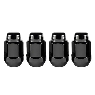McGard Hex Lug Nut (Cone Seat Bulge Style) M14X1.5 / 22mm Hex / 1.635in. Length (4-Pack) - Black 