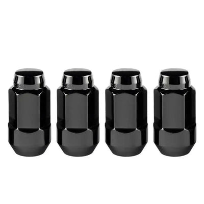 McGard Hex Lug Nut (Cone Seat Bulge Style) M14X1.5 / 22mm Hex / 1.945in. Length (4-Pack) - Black 