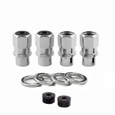 McGard Hex Lug Nut (Drag Racing Short Shank) 1/2-20 / 13/16 Hex / 1.6in. Length (4-Pack) - Chrome - 60127