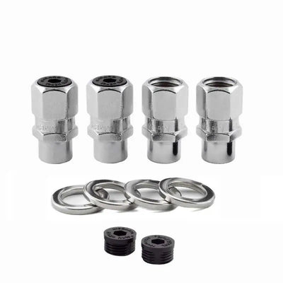 McGard Hex Lug Nut (Drag Racing Short Shank) 1/2-20 / 13/16 Hex / 1.6in. Length (4-Pack) - Chrome 