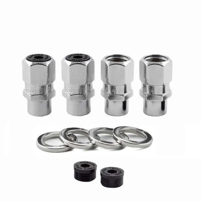 McGard Hex Lug Nut (Drag Racing Short Shank) M12X1.5 / 13/16 Hex / 1.6in. Length (4-Pack) - Chrome 