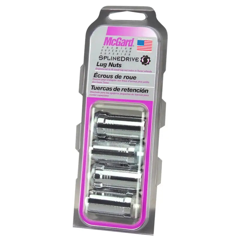 McGard SplineDrive Lug Nut (Cone Seat) M14X1.5 / 1.935in. Length (4-Pack) - Chrome (Req. Tool) - 65310