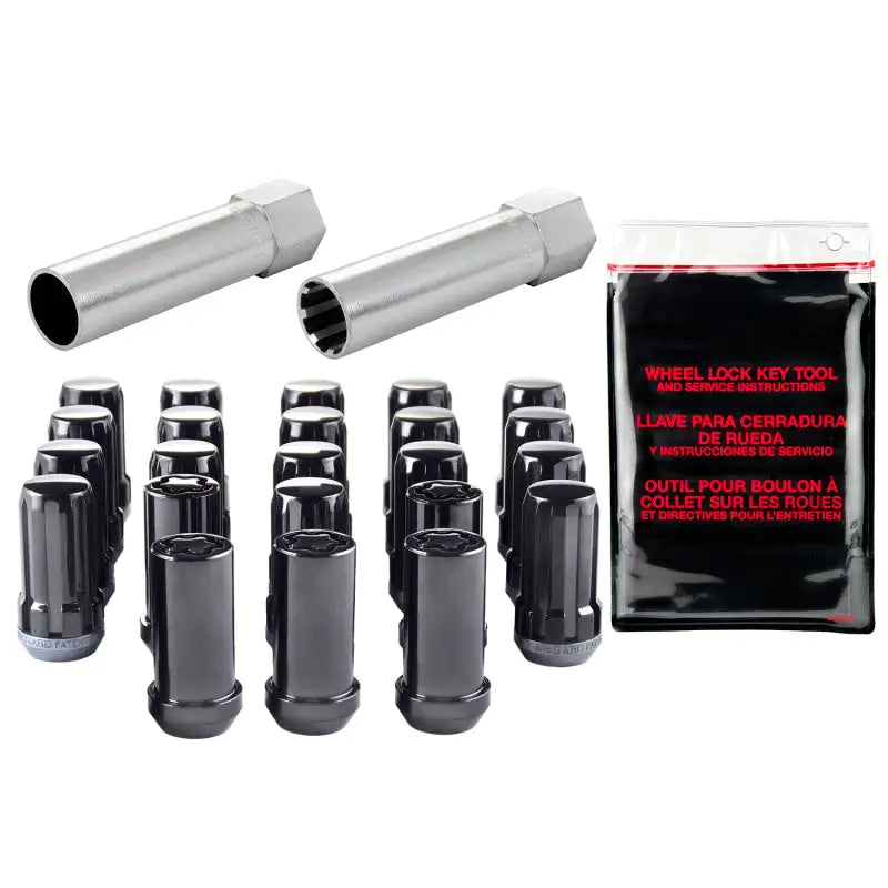 McGard SplineDrive Tuner 23-PC Jeep JL Install Kit w/Locks & Tool (Cone) M14X1.5 / 22m Hex - Black - 65585BK
