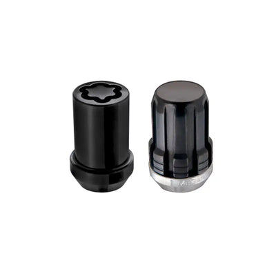 McGard SplineDrive Tuner 4 Lug Install Kit w/Locks & Tool (Cone) M12X1.5 / 13/16 Hex - Black - 65457BK