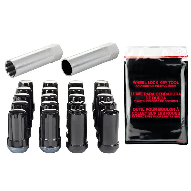 McGard SplineDrive Tuner 5 Lug Install Kit w/Locks & Tool (Cone) M14X1.5 / 22mm Hex - Blk - 65515BK