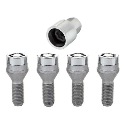 McGard Wheel Lock Bolt Set - 4pk. (Cone Seat) M12X1.25 / 19mm Hex / 25.6mm Shank Length - Chrome 