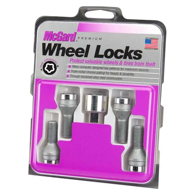 McGard Wheel Lock Bolt Set - 4pk. (Cone Seat) M12X1.5 / 17mm Hex / 25.5mm Shank Length - Chrome 