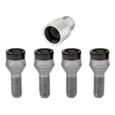 McGard Wheel Lock Bolt Set - 4pk. (Cone Seat) M12X1.5 / 17mm Hex / 25.5mm Shank Length - Black 