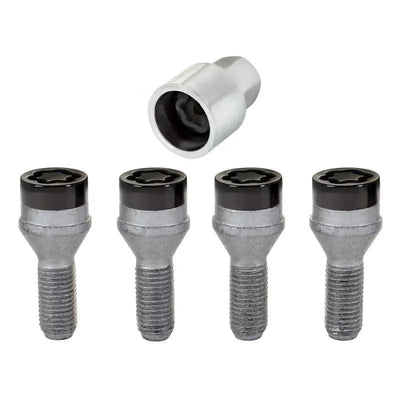 McGard Wheel Lock Bolt Set - 4pk. (Cone Seat) M12X1.5 / 17mm Hex / 25.5mm Shank Length - Black 