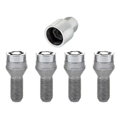 McGard Wheel Lock Bolt Set - 4pk. (Cone Seat) M14X1.25 / 17mm Hex / 27.3mm Shank Length - Chrome 