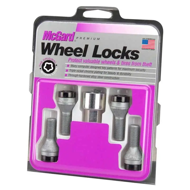 McGard McGard Wheel Lock Bolt Set - 4pk. (Cone Seat) M14X1.5 / 17mm Hex / 31.0mm Shank Length - Black