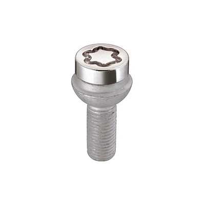 McGard Wheel Lock Bolt Set - 4pk. (Radius Seat) M14X1.5 / 17mm Hex / 26.7mm Shank Length - Chrome - 28018