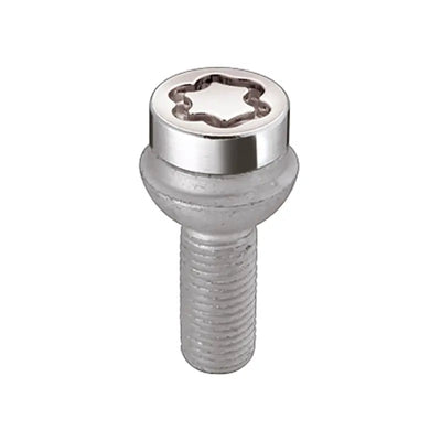 McGard Wheel Lock Bolt Set - 4pk. (Radius Seat) M14X1.5 / 17mm Hex / 26.7mm Shank Length - Chrome - 28018
