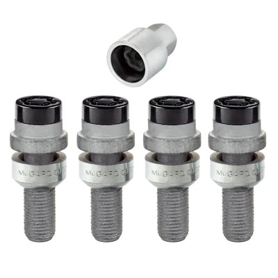 McGard Wheel Lock Bolt Set - 4pk. (Radius Seat) M14X1.5 / 17mm Hex / 28.2mm Shank Length - Black - 28320