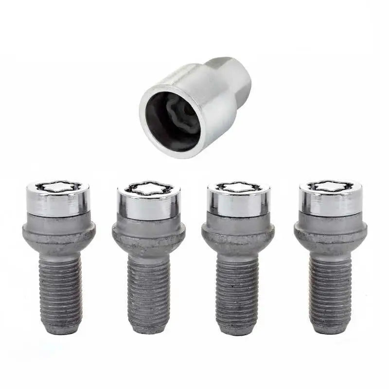 McGard Wheel Lock Bolt Set - 4pk. (Radius Seat) M14X1.5 / 17mm Hex / 26.7mm Shank Length - Chrome 