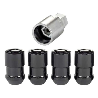 McGard Wheel Lock Nut Set - 4pk. (Cone Seat) 1/2-20 / 3/4 & 13/16 Dual Hex / 1.46in. Length - Black 