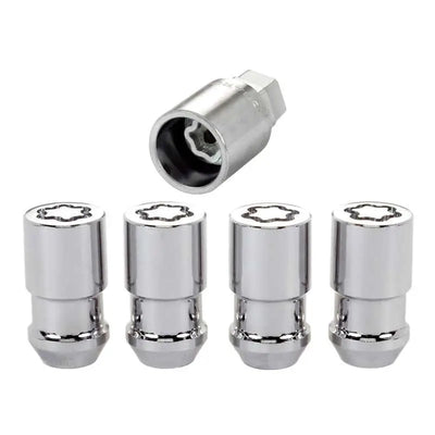 McGard Wheel Lock Nut Set - 4pk. (Cone Seat) 1/2-20 / 3/4 & 13/16 Dual Hex / 1.66in. Length - Chrome 